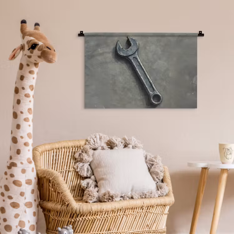 Wandkleed - Steeksleutel - Schilderij - Gereedschap - Verf — 5