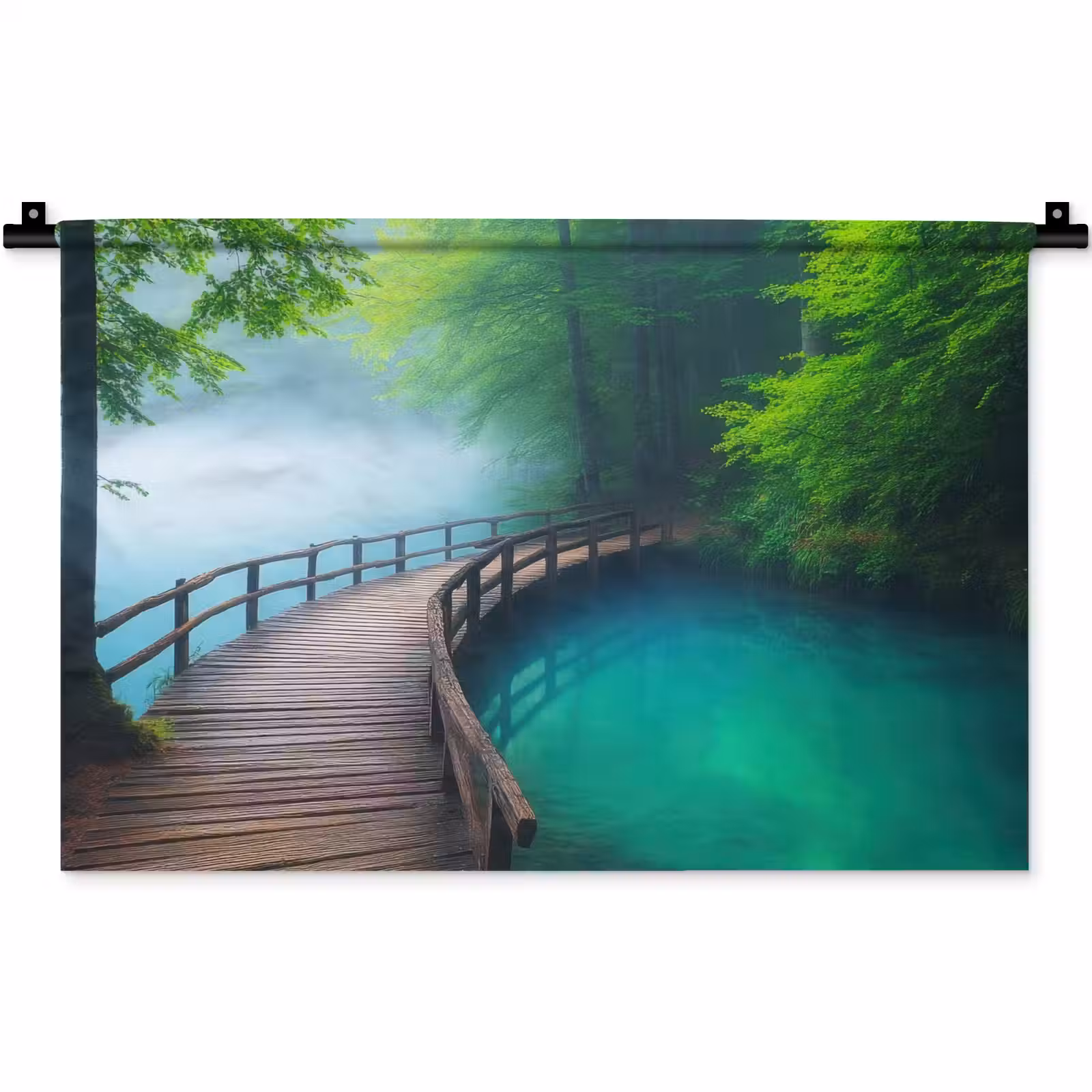 Wandkleed - Brug - Water - Rivier - Bos — 1