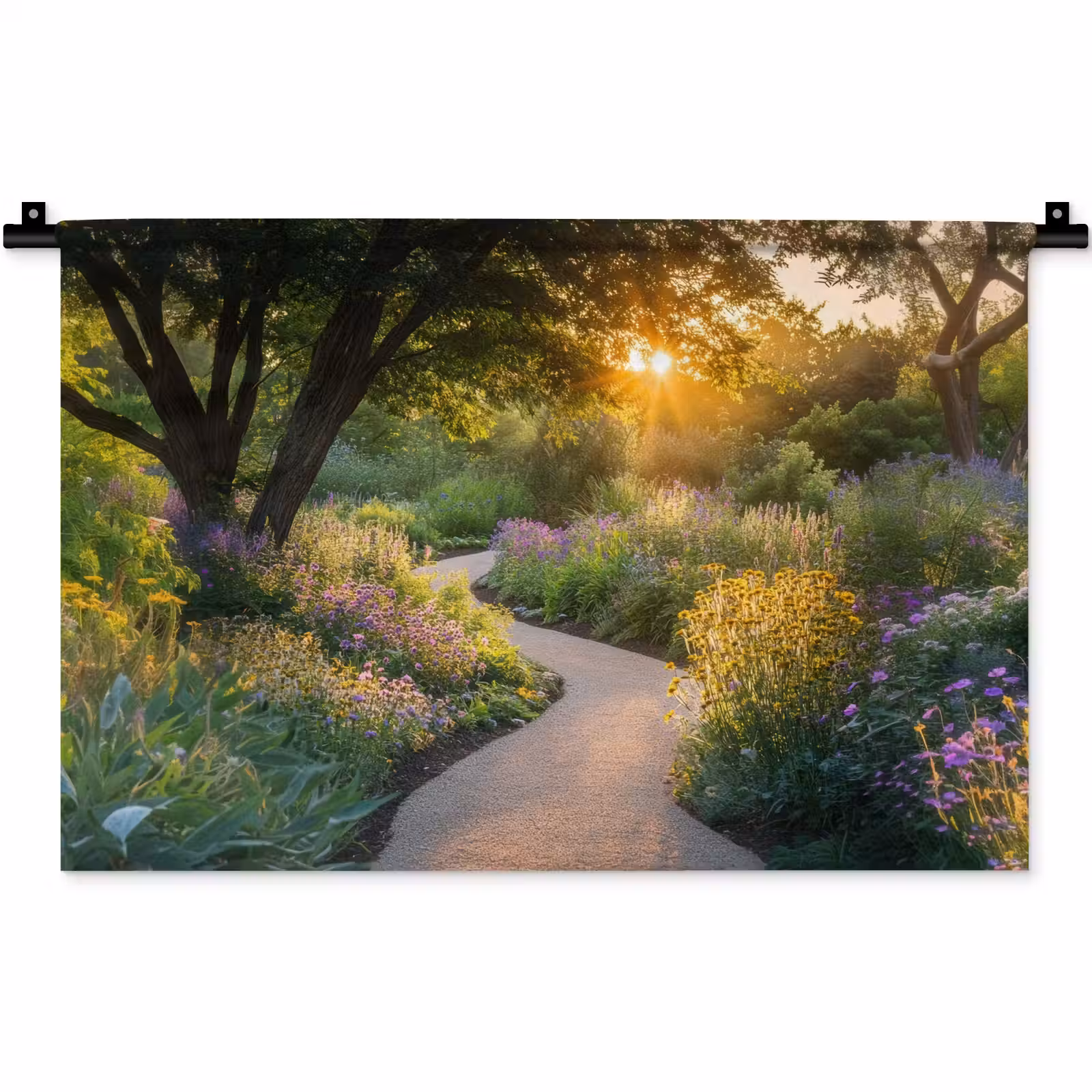 Wandkleed - Pad - Bloemen - Park — 1