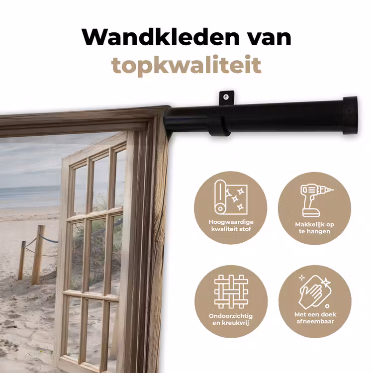 Wandkleed - Doorkijk - Strand - Duinen - Pad - Landschap — 3