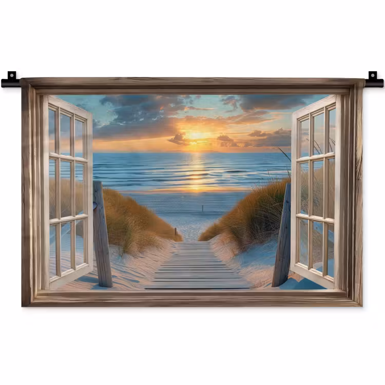Wandkleed - Doorkijk - Strand - Pad - Zonsondergang — 1