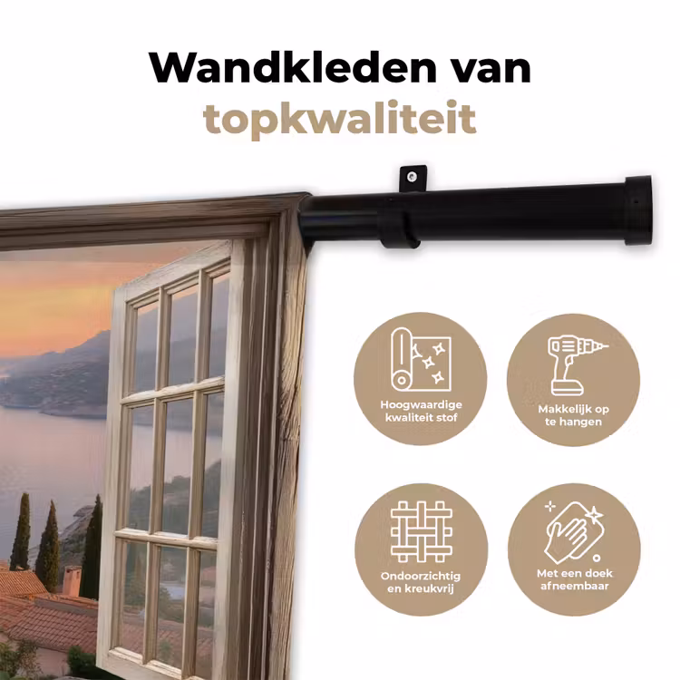 Wandkleed - Doorkijk - Uitzicht - Meer - Landschap — 3
