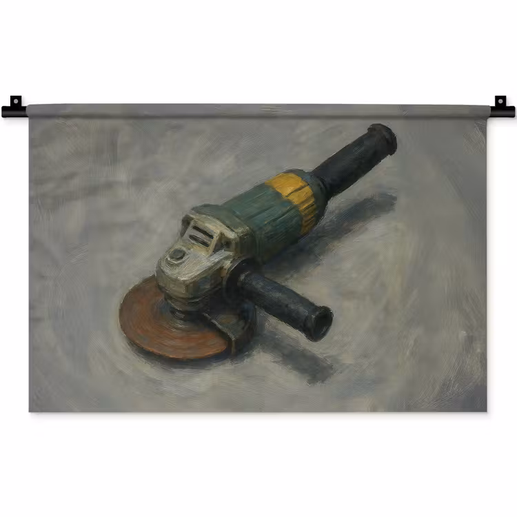 Wandkleed - Haakse slijper - Schilderij - Gereedschap — 1