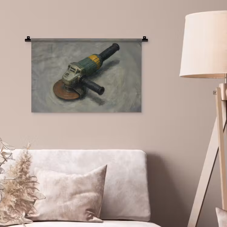 Wandkleed - Haakse slijper - Schilderij - Gereedschap — 2