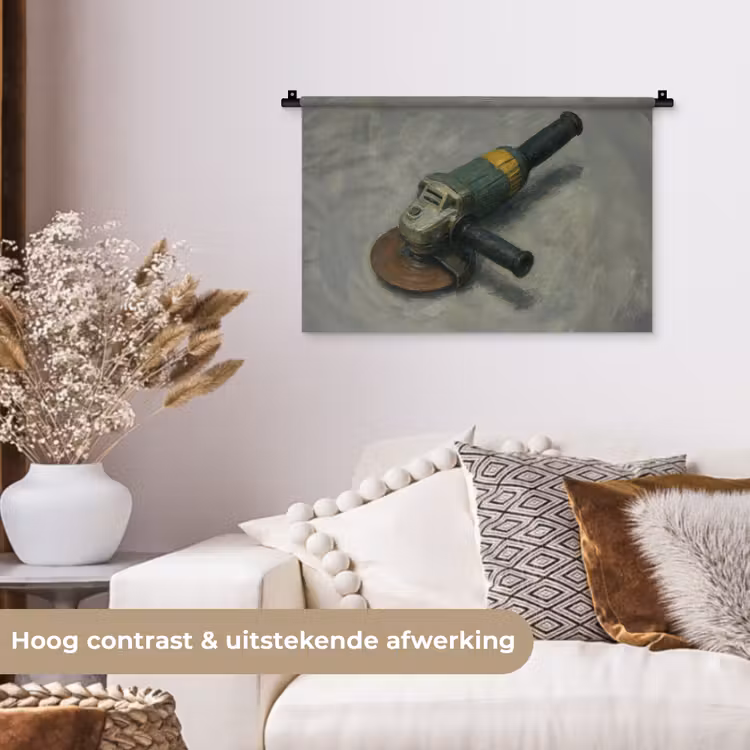 Wandkleed - Haakse slijper - Schilderij - Gereedschap — 4