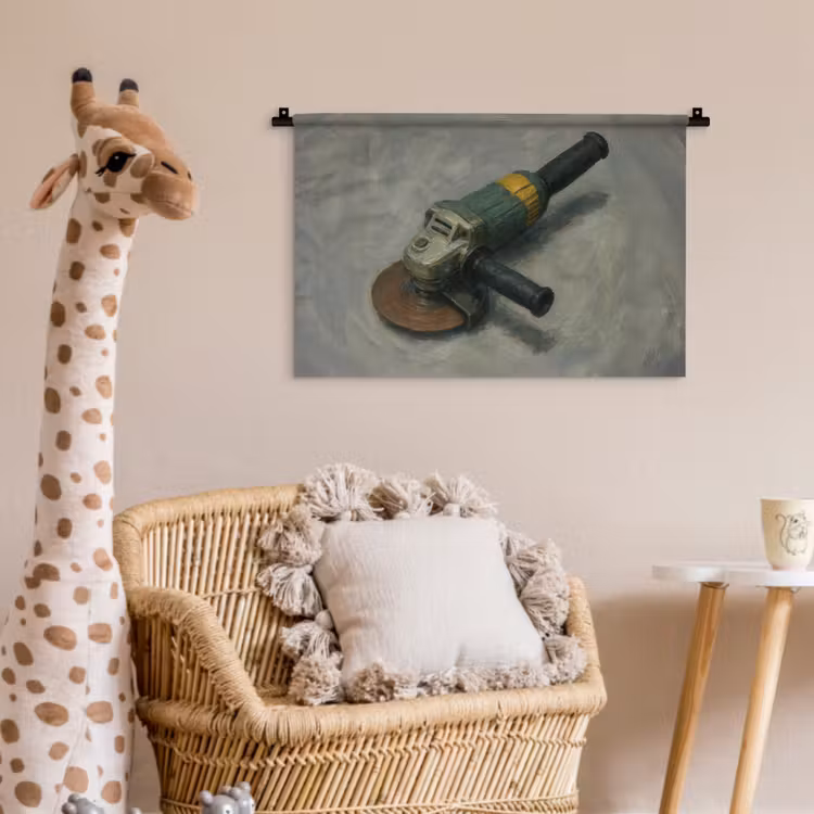 Wandkleed - Haakse slijper - Schilderij - Gereedschap — 5