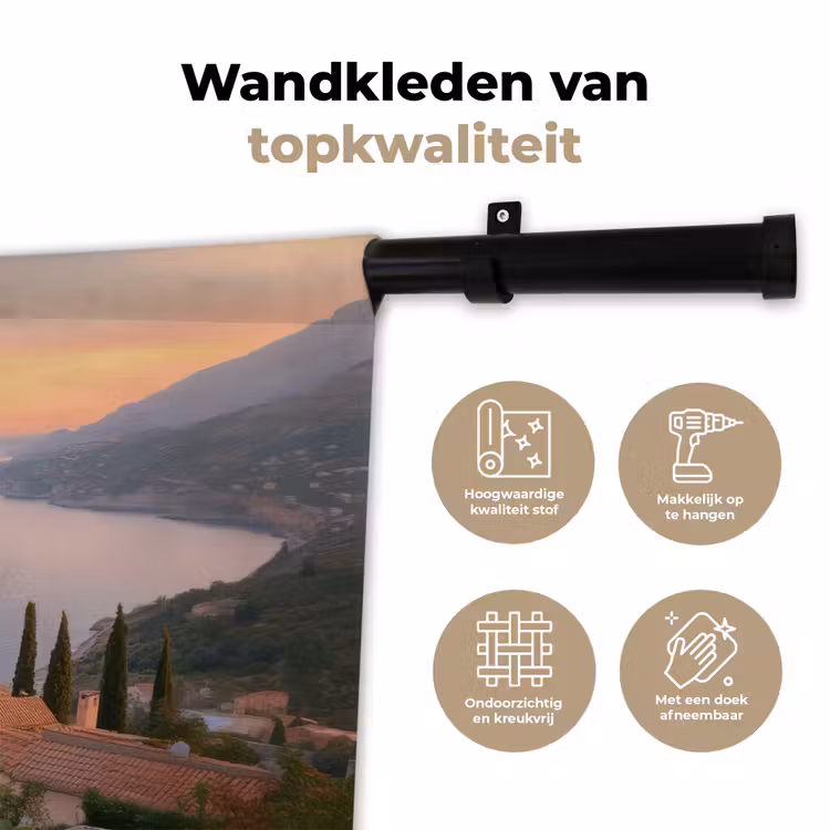 Wandkleed - Middelandse zee - Sinaasappel - Heuvels - Zee — 3
