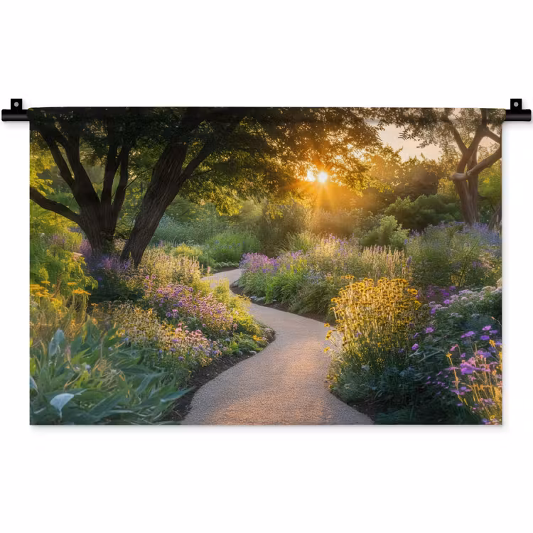 Wandkleed - Pad - Bloemen - Park — 1