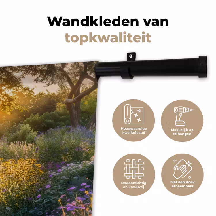 Wandkleed - Pad - Bloemen - Park — 3