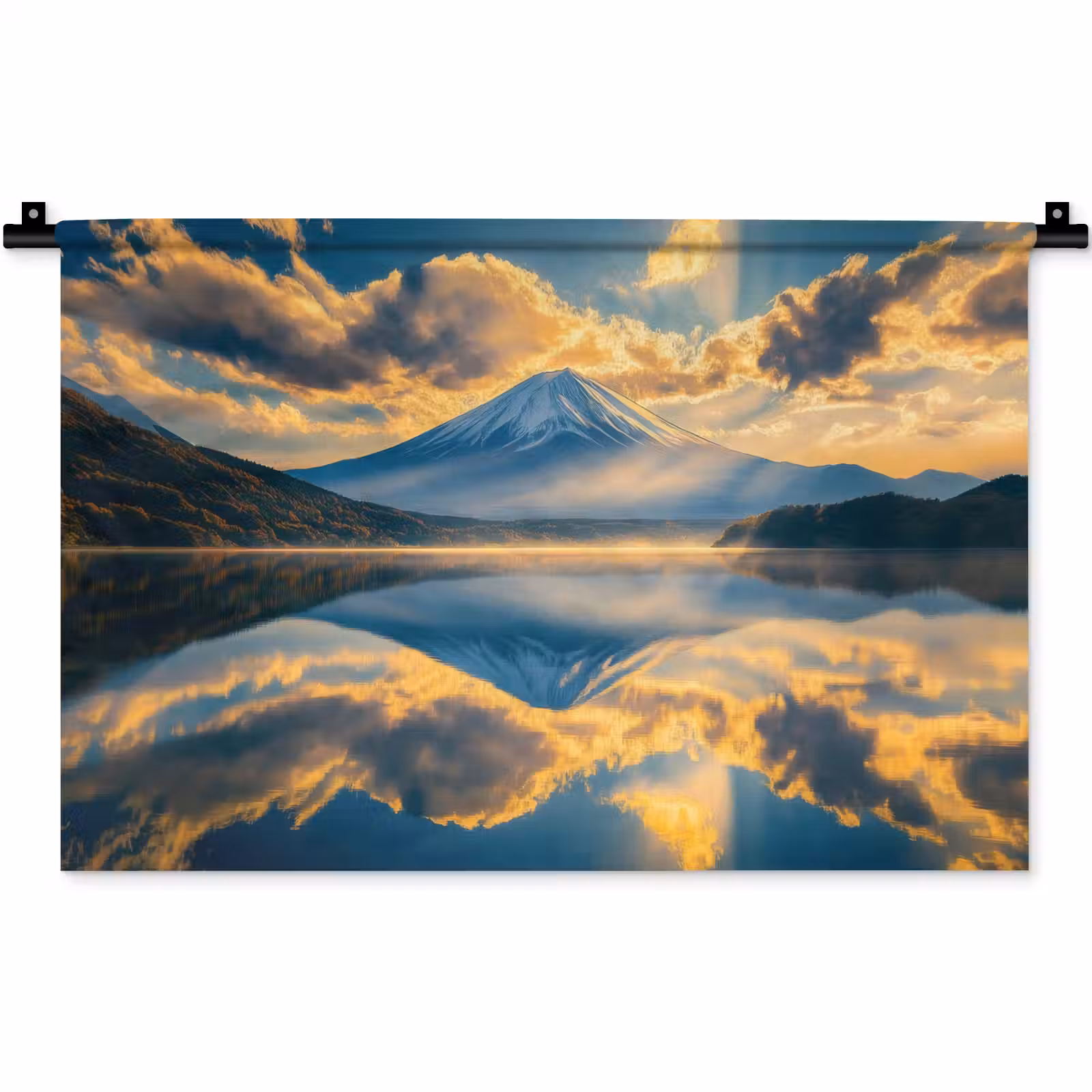 Wandkleed - Berg - Rivier - Zonsondergang — 1