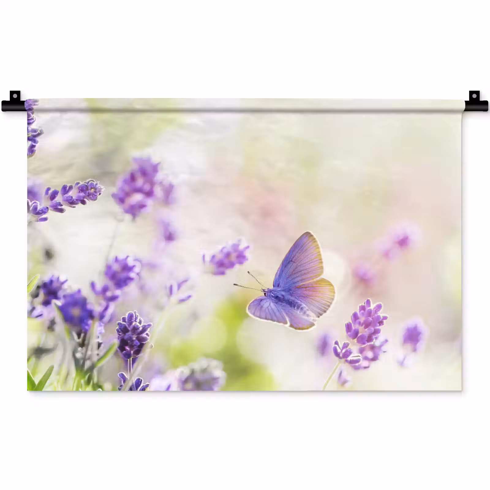 Wandkleed - Lavendel - Vlinder - Bloemen — 1