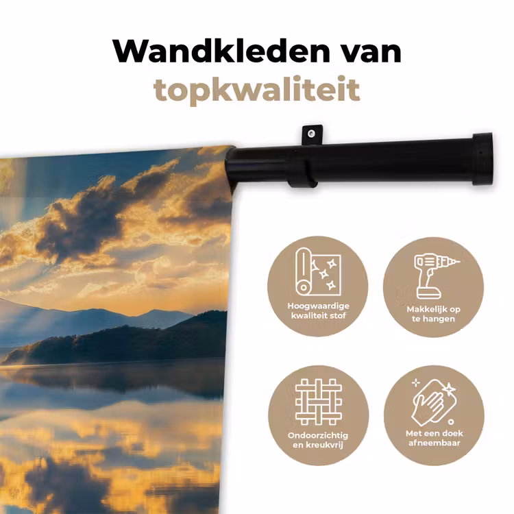 Wandkleed - Berg - Rivier - Zonsondergang — 3