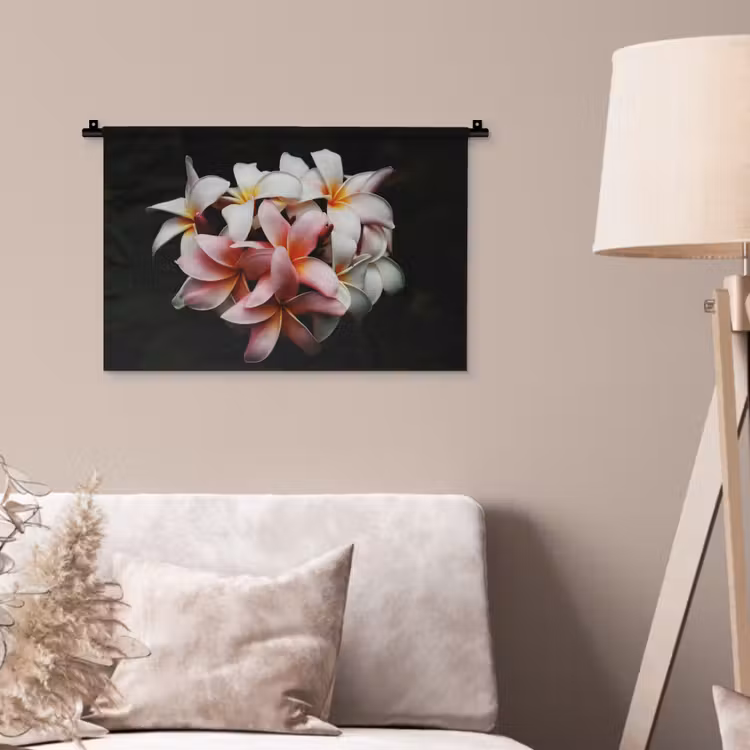 Wandkleed - Bloemen - Roze - Zwart - Flora - Botanisch — 2