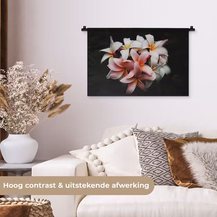 Wandkleed - Bloemen - Roze - Zwart - Flora - Botanisch — 4