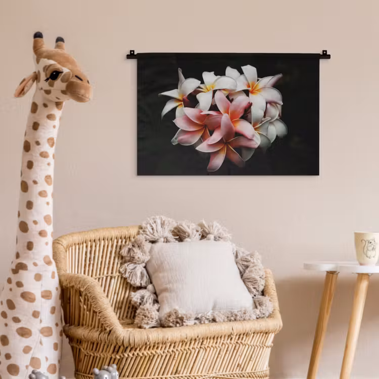 Wandkleed - Bloemen - Roze - Zwart - Flora - Botanisch — 5