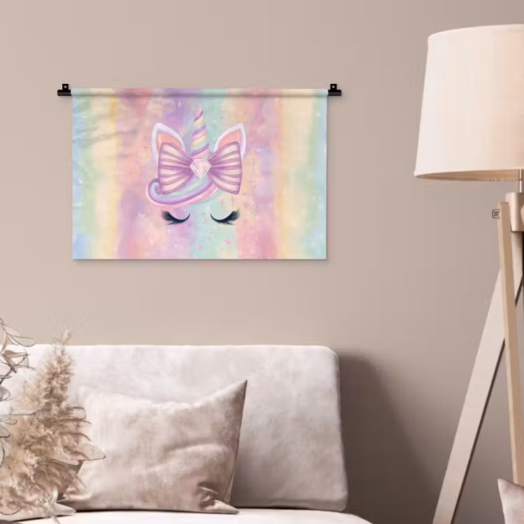 Wandkleed - Eenhoorn - Glitters - Regenboog - Pastel — 2