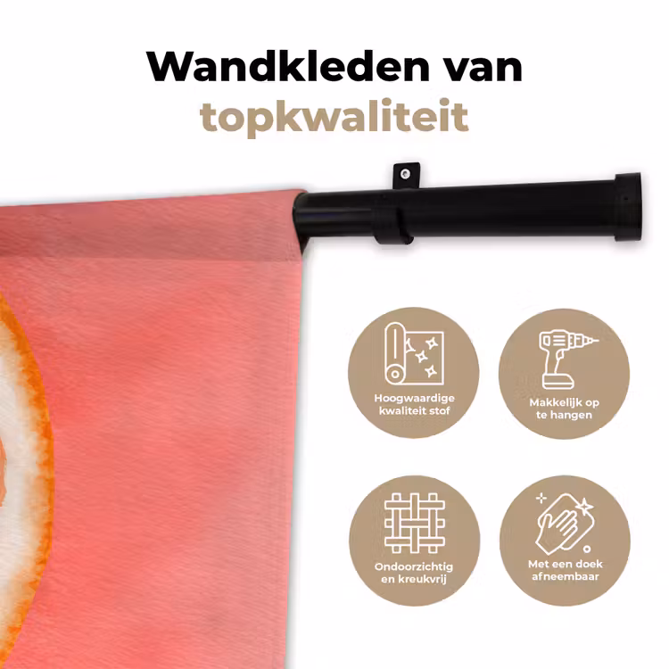 Wandkleed - Grapefruit - Roze - Levendig — 3