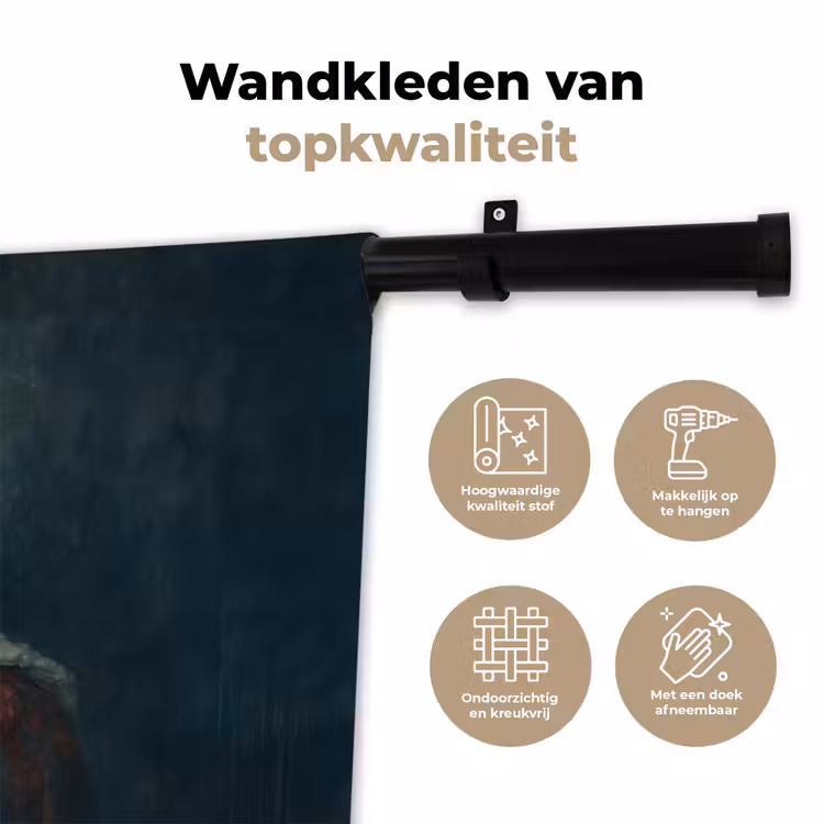 Wandkleed - Koning - Portret - Druipende gele verf — 3