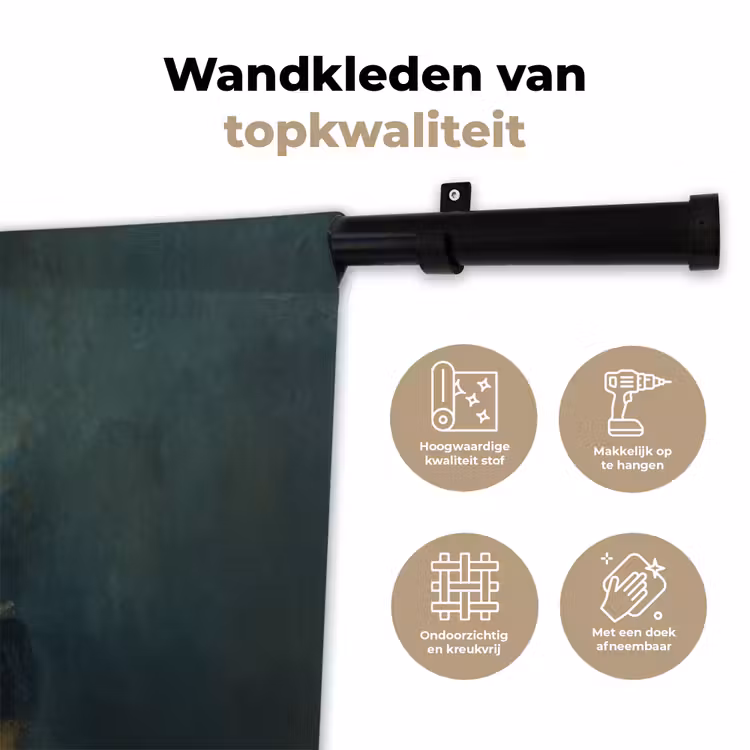 Wandkleed - Kroon - Roze druipend verf - Portret — 3