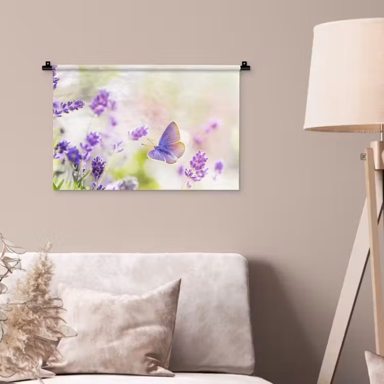 Wandkleed - Lavendel - Vlinder - Bloemen — 2
