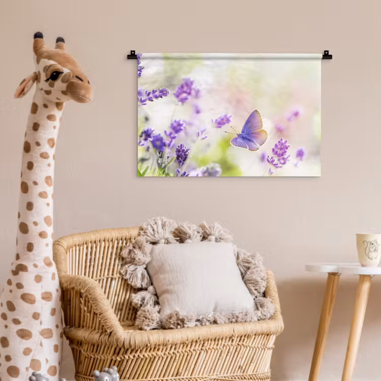 Wandkleed - Lavendel - Vlinder - Bloemen — 5