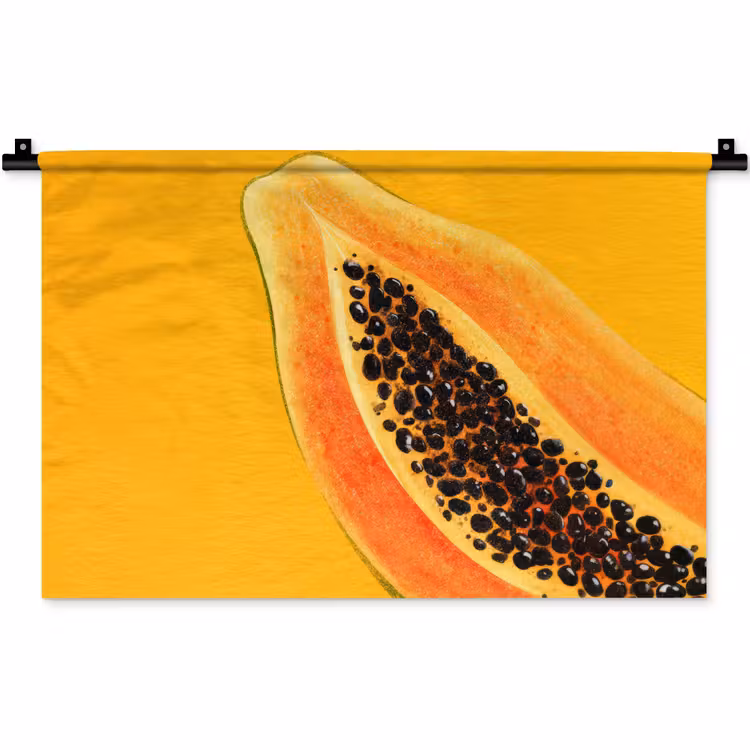 Wandkleed - Papaja - Oranje - Topisch — 1