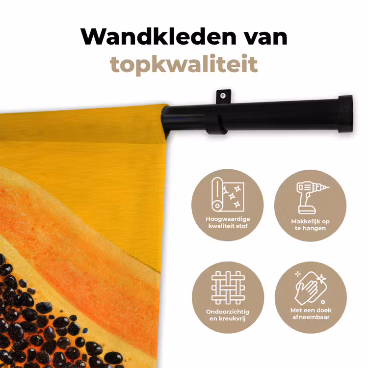 Wandkleed - Papaja - Oranje - Topisch — 3