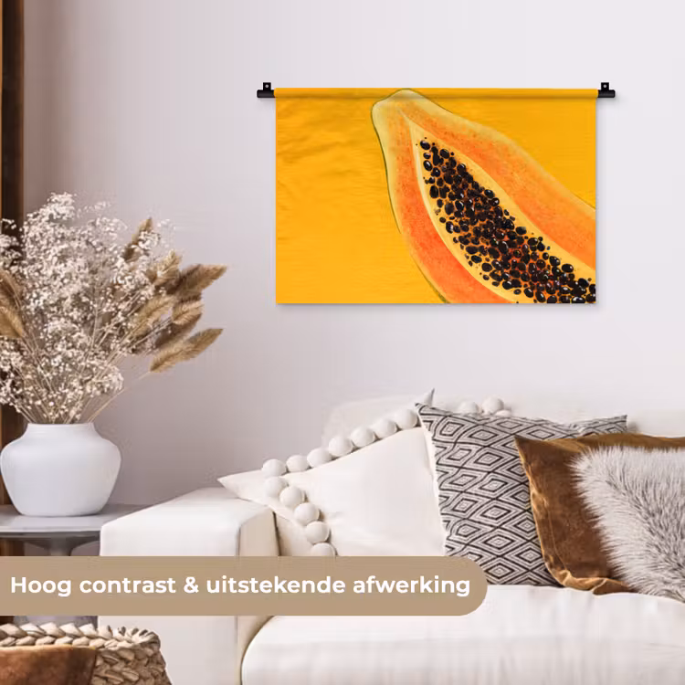 Wandkleed - Papaja - Oranje - Topisch — 4