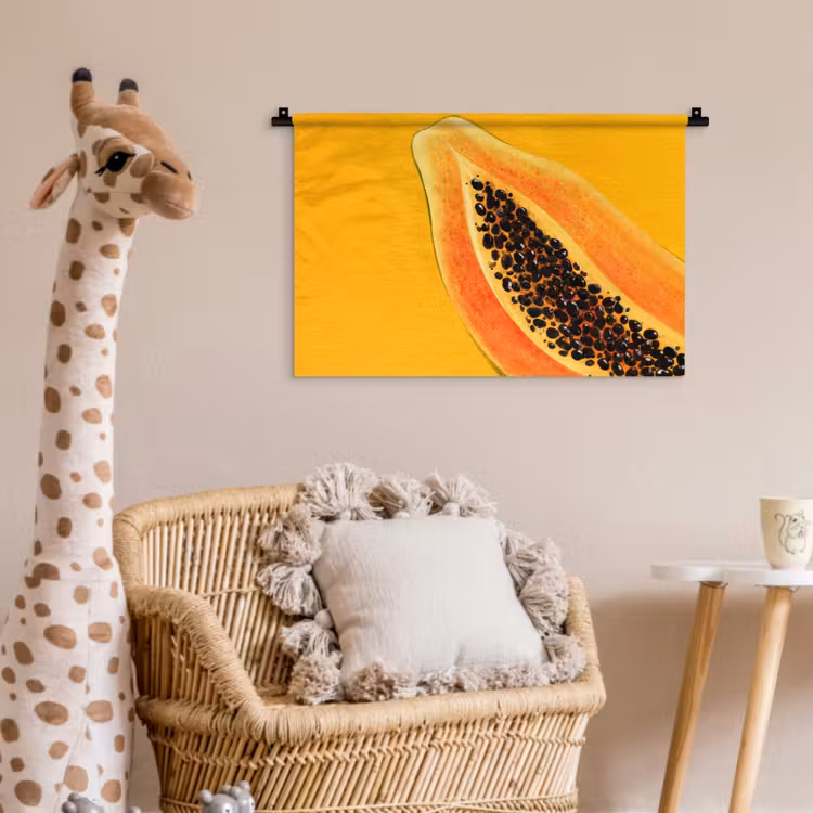 Wandkleed - Papaja - Oranje - Topisch — 5