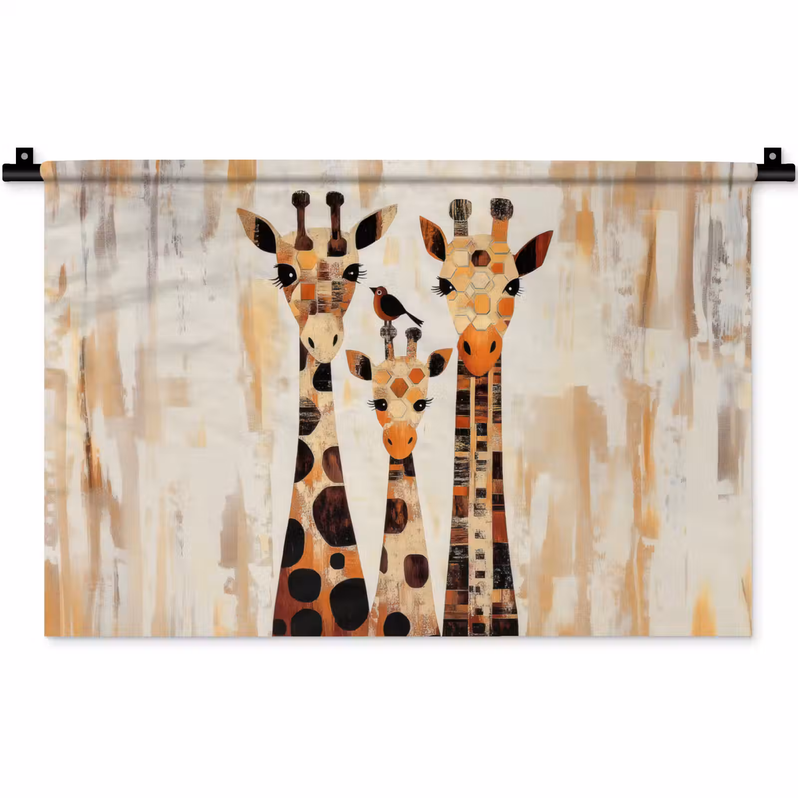 Wandkleed - Giraffen - Cartoon - Crème — 1