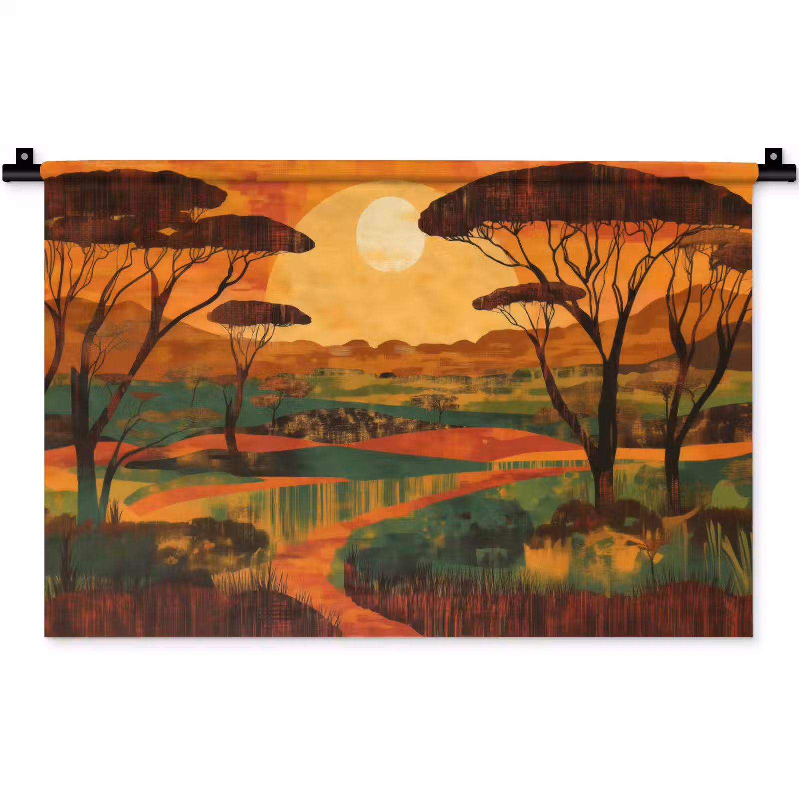 Wandkleed - Landschap - Afrikaans - Zon — 1
