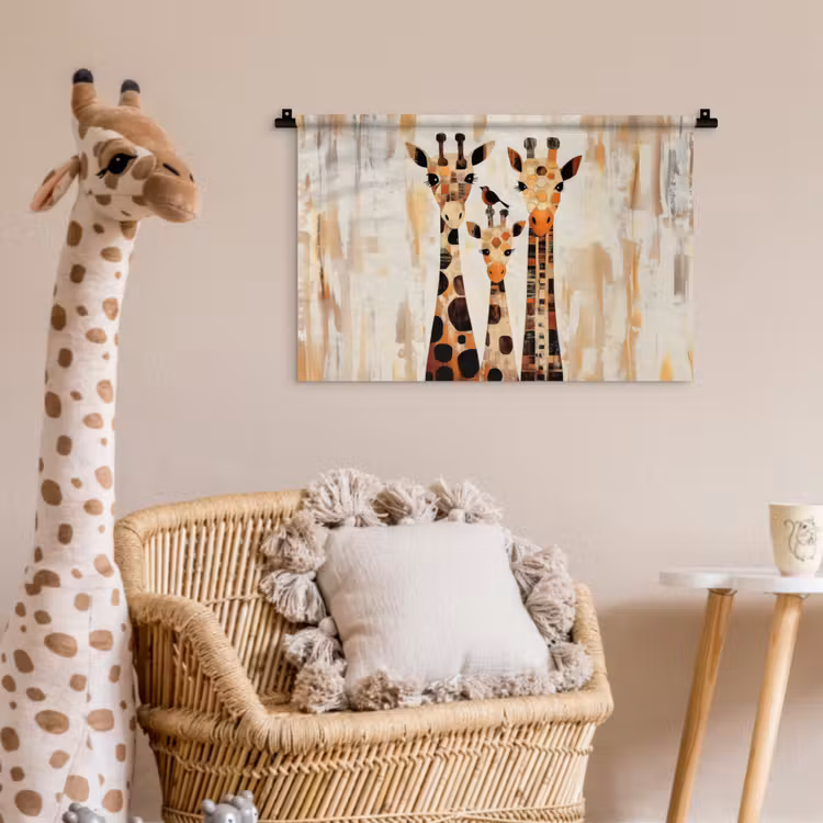 Wandkleed - Giraffen - Cartoon - Crème — 5