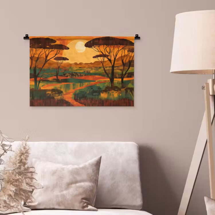 Wandkleed - Landschap - Afrikaans - Zon — 2