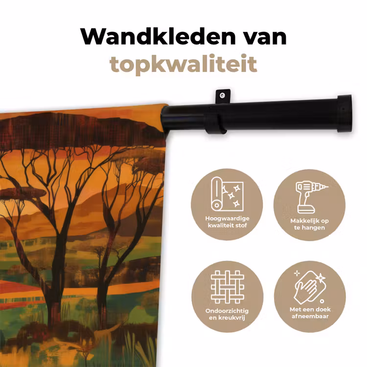Wandkleed - Landschap - Afrikaans - Zon — 3