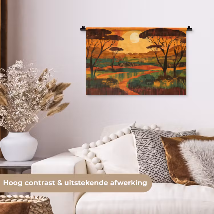 Wandkleed - Landschap - Afrikaans - Zon — 4