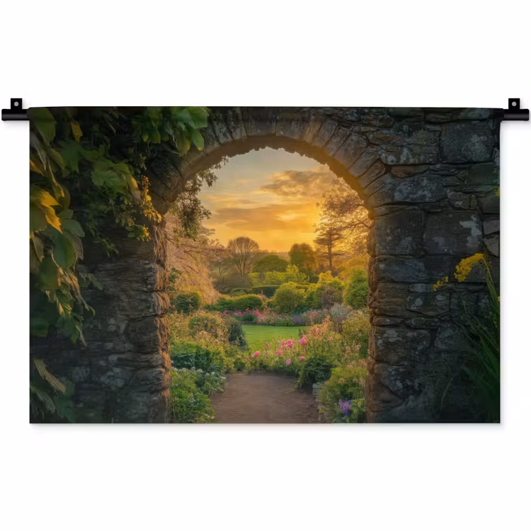 Wandkleed - Poort - Planten - Zonsondergang — 1