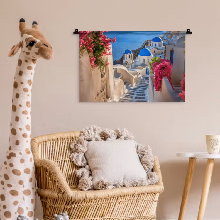 Wandkleed - Santorini - Bloemen - Griekenland — 5