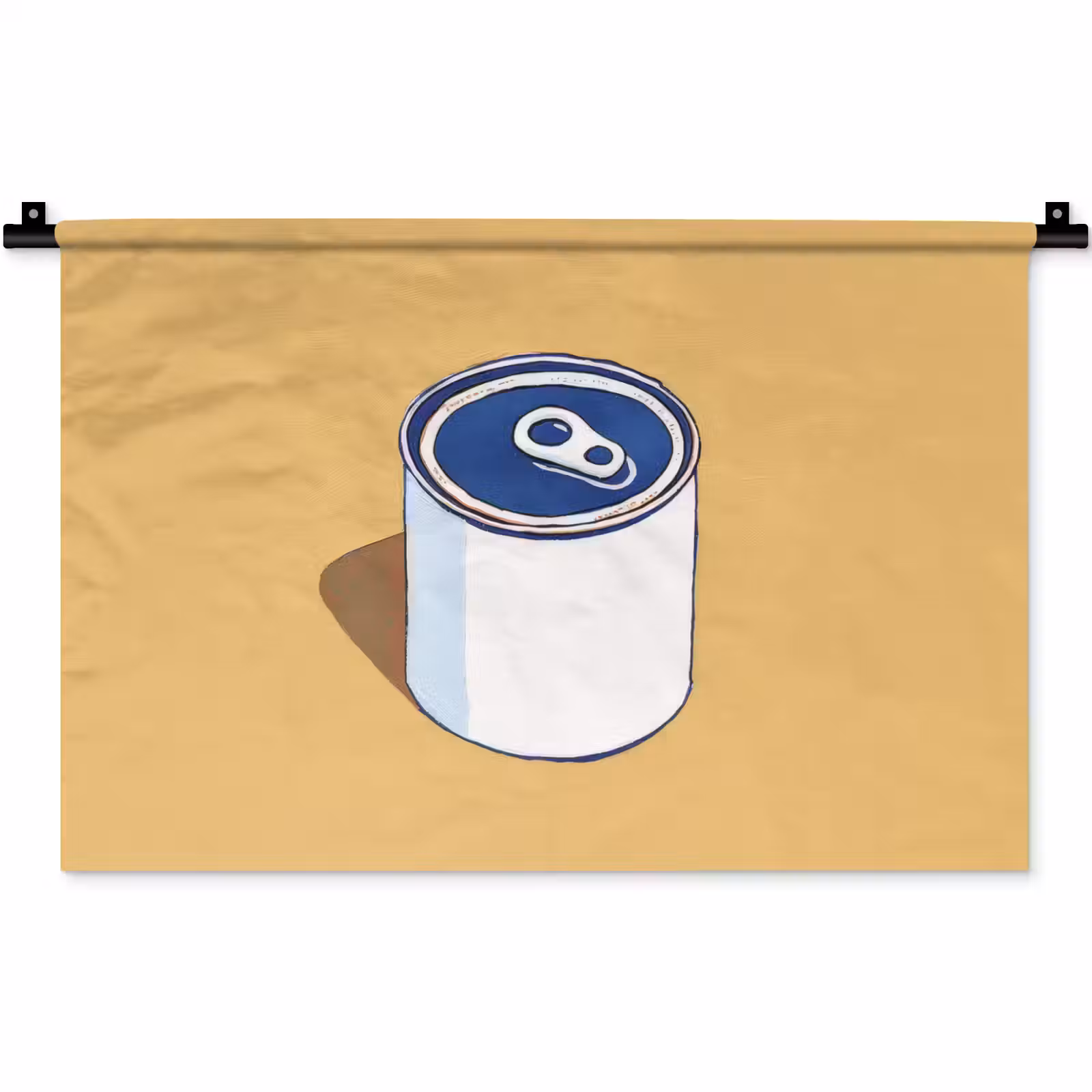 Wandkleed - Blikje - Minimalistisch - Blauw - Illustratie — 1