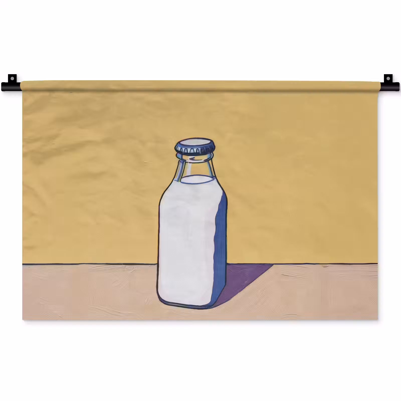 Wandkleed - Glazen - Fles - Illustratie - Melk — 1