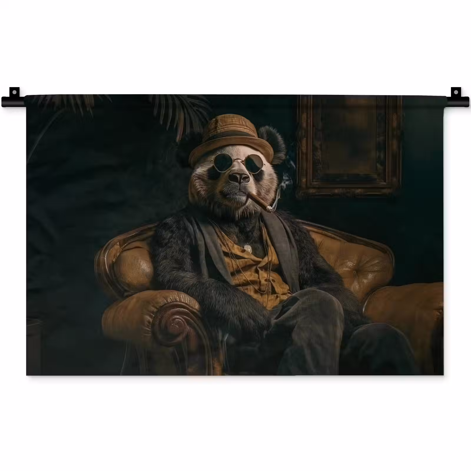 Wandkleed - Panda - Hoed - Bril - Pak — 1