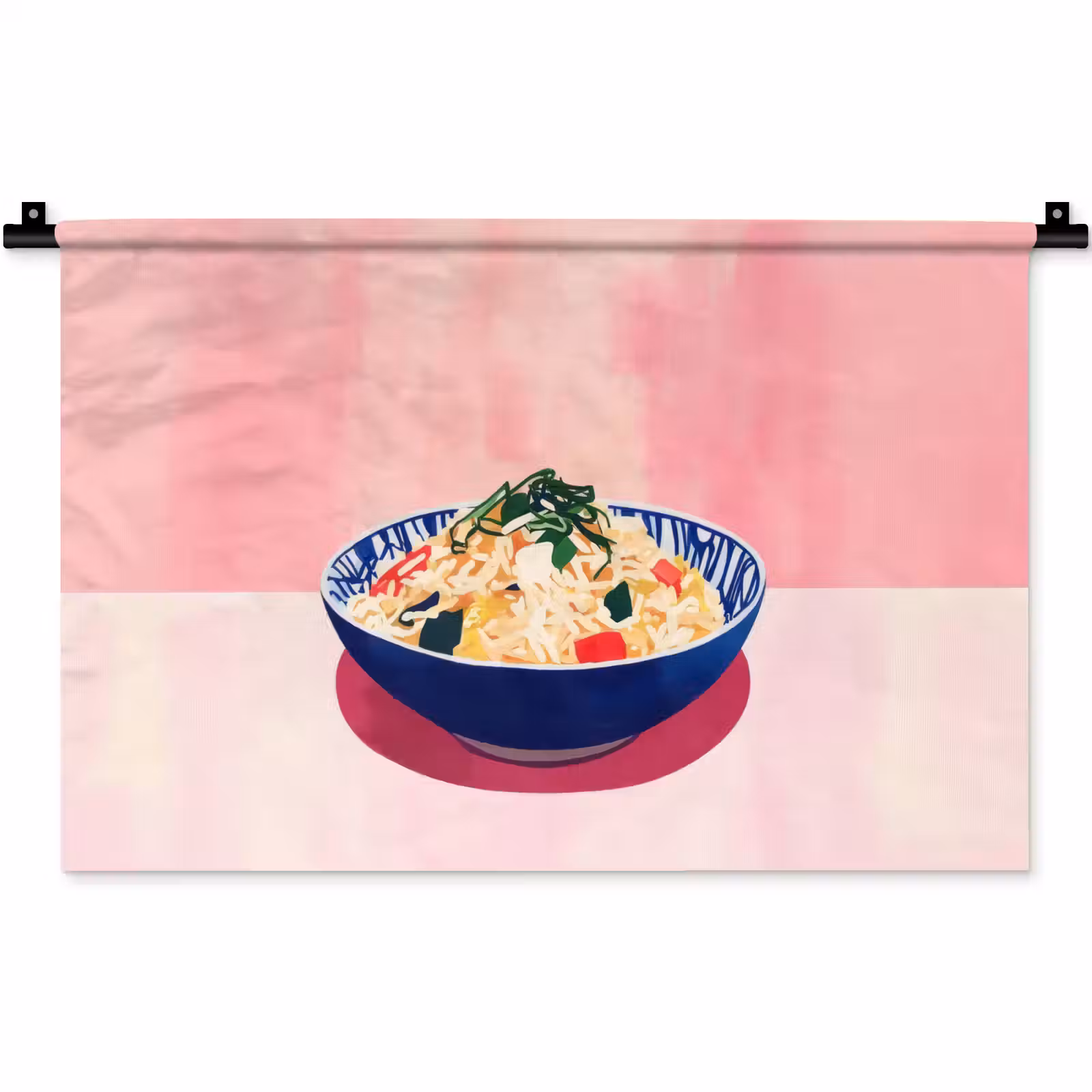 Wandkleed - Rijst - Illustratie - Kom - Groente — 1
