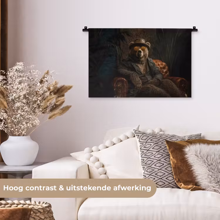 Wandkleed - Beer - Bruin - Pak - Hoed — 4