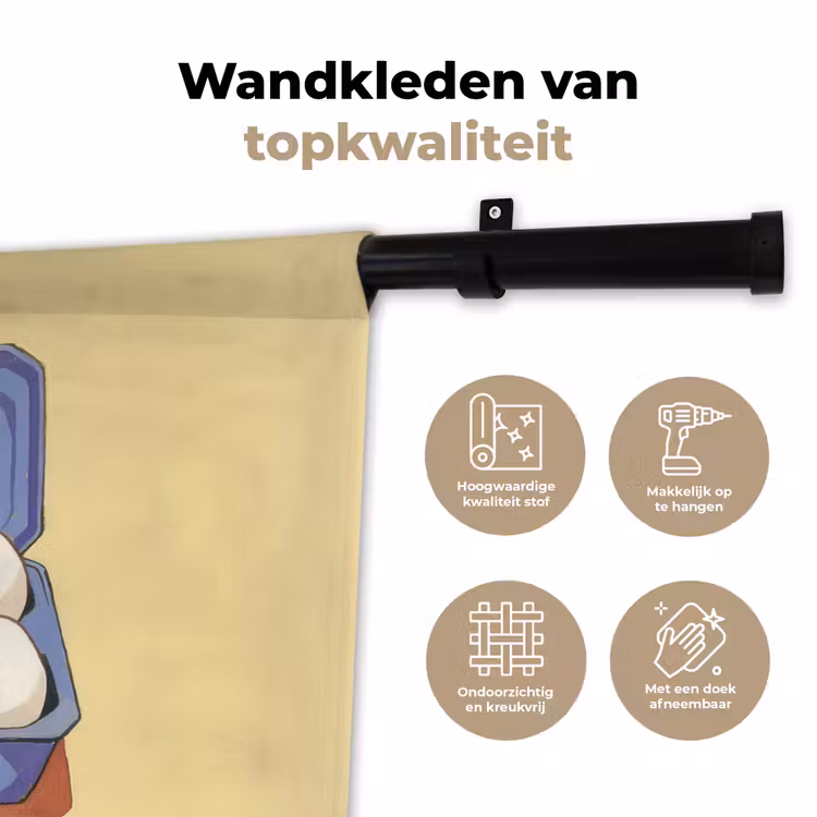 Wandkleed - Eieren - Doos - Minimalistisch - Blauw — 3