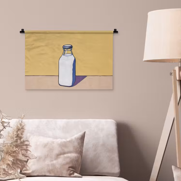 Wandkleed - Glazen - Fles - Illustratie - Melk — 2