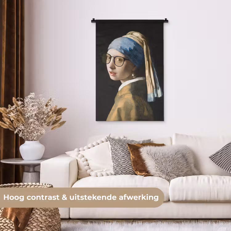 Wandkleed - Meisje met de parel - Johannes Vermeer - Bril — 5