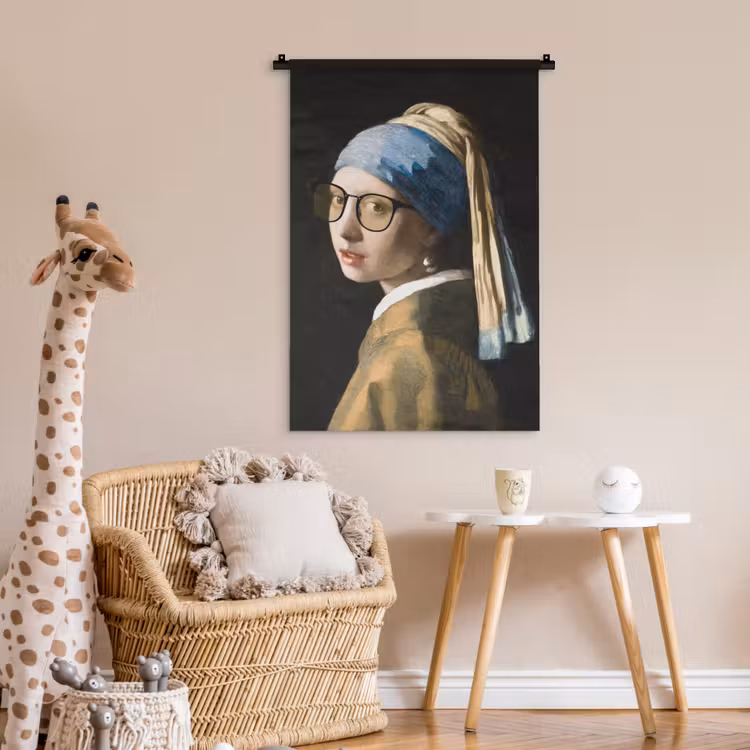 Wandkleed - Meisje met de parel - Johannes Vermeer - Bril — 6