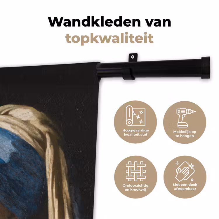 Wandkleed - Meisje met de parel - Johannes Vermeer - Peace — 3