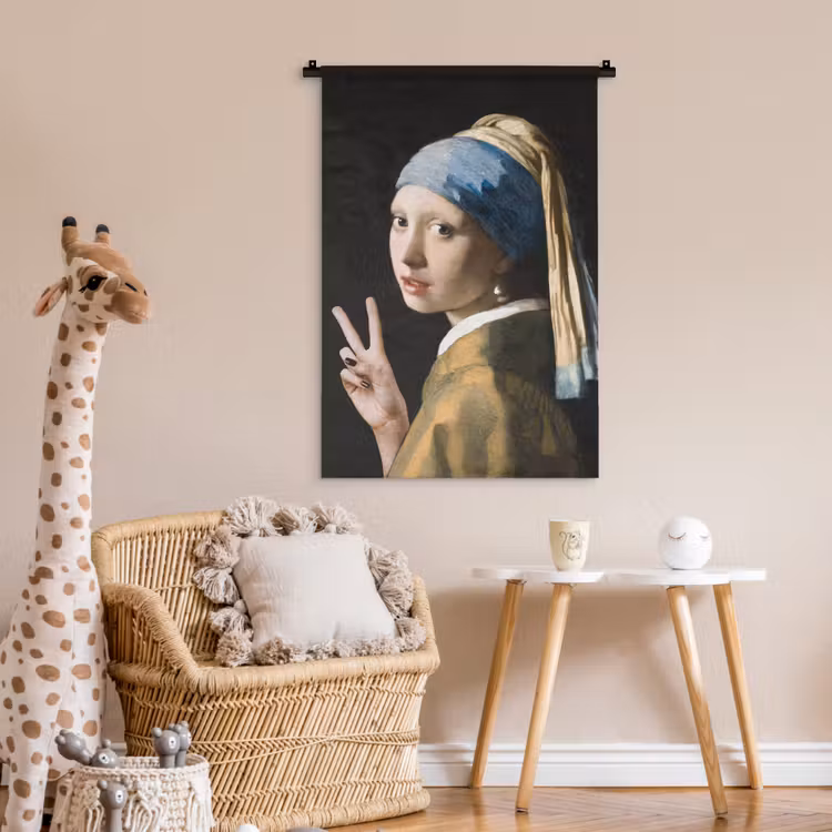 Wandkleed - Meisje met de parel - Johannes Vermeer - Peace — 6