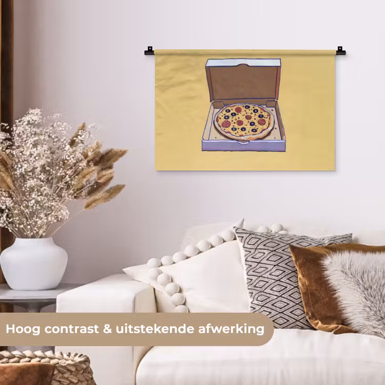 Wandkleed - Pizza - Doos - Salami - Illustratie — 4