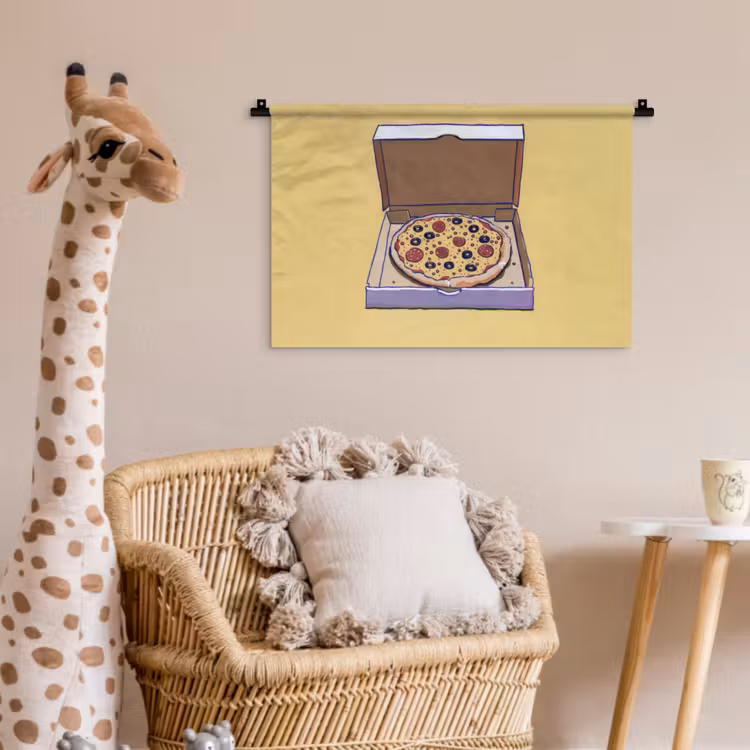 Wandkleed - Pizza - Doos - Salami - Illustratie — 5